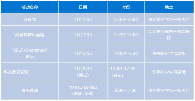 第六届深圳青少年科学与艺术节——“深圳市科普展”来啦！