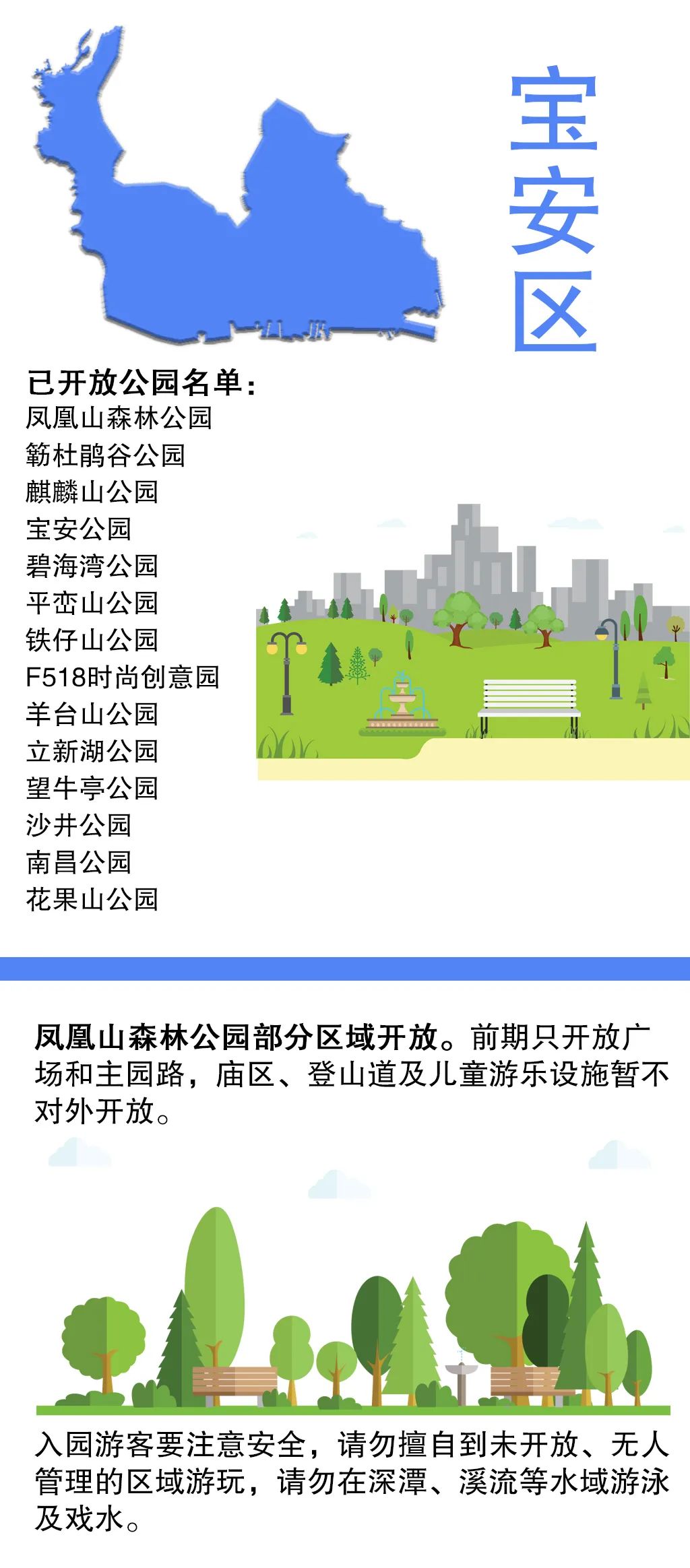 宝安各公园、场馆恢复开放一览