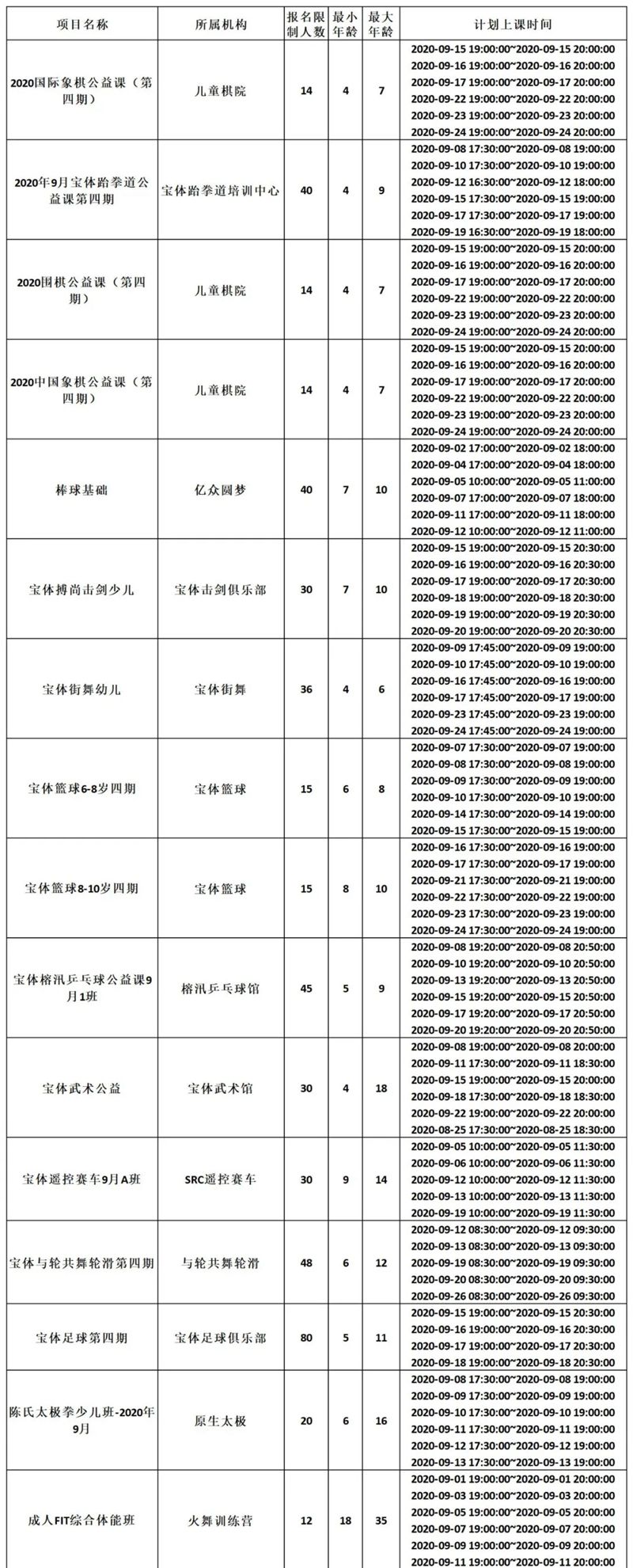 【公益培训】9月宝体暑期公益培训即将开放报名啦！