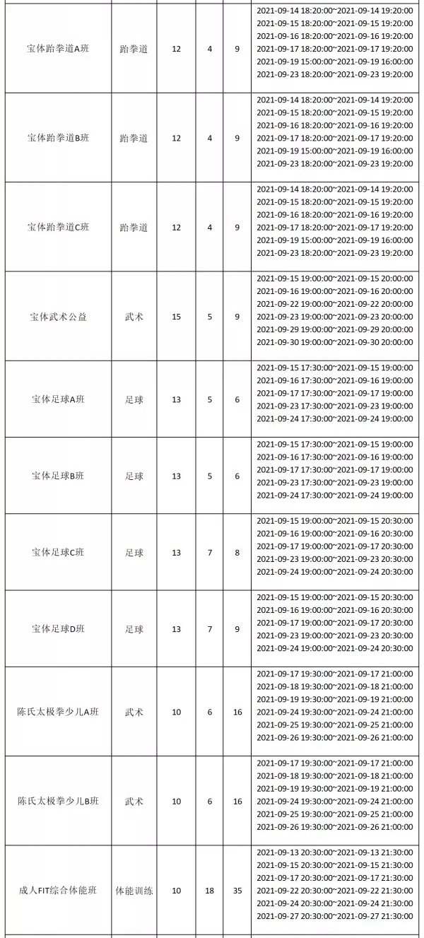 【免费报名】2021年9月宝体公益培训课程来了