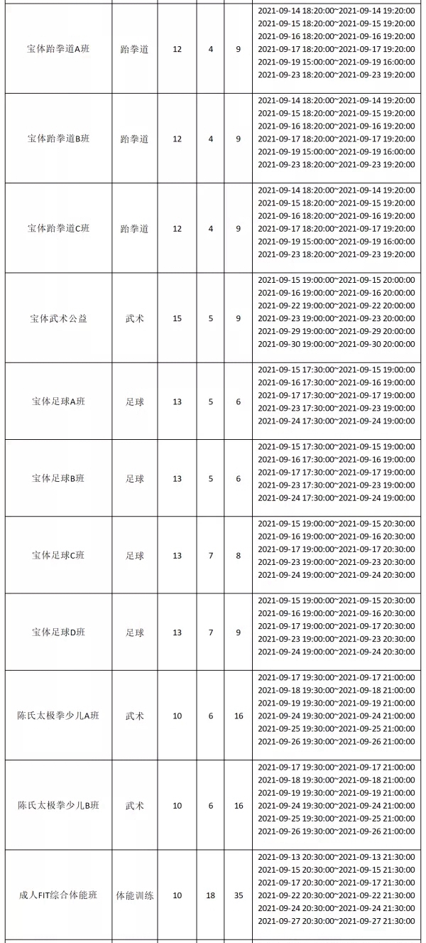 【免费报名】2021年9月宝体公益培训课程来了