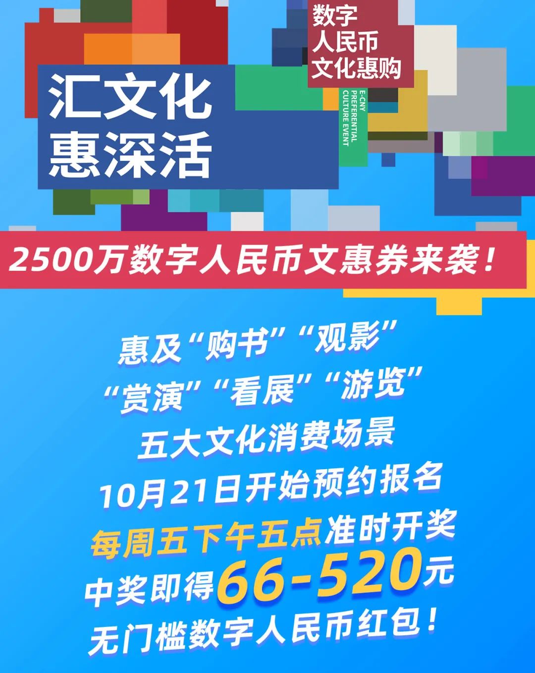 零门槛！2500万数字人民币文惠券来袭！最高可领520元！今日正式开始报名啦！