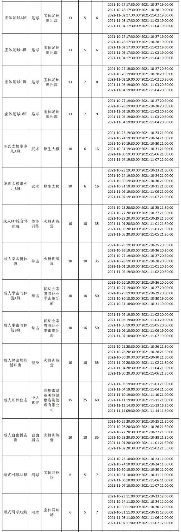 【免费报名】2021年10月-11月宝体公益培训课程即将开启报名