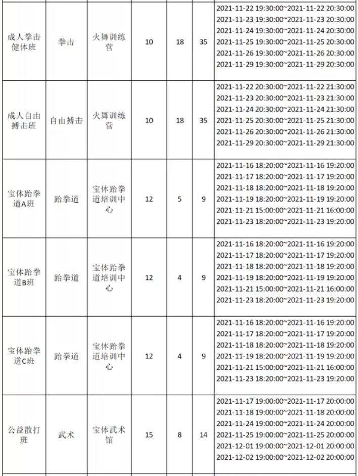 【免费报名】2021年11月-12月宝体公益培训课程即将开放报名