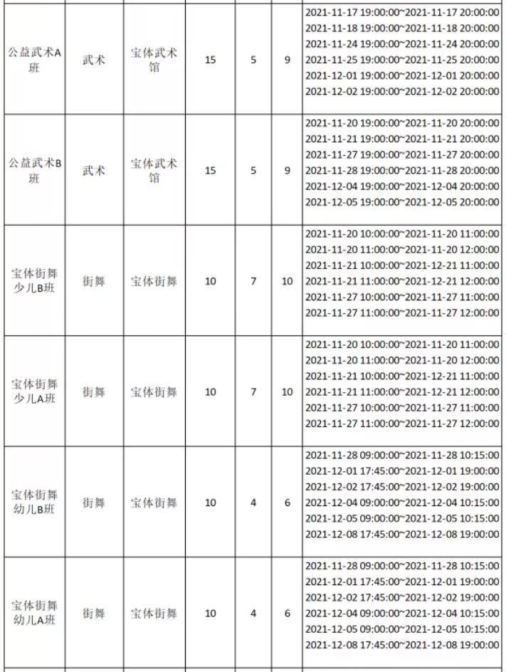 【免费报名】2021年11月-12月宝体公益培训课程即将开放报名