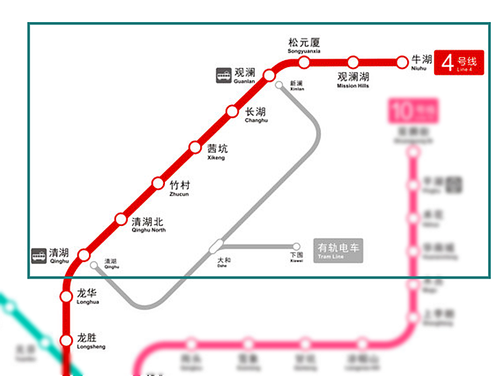 4号地铁站路线图图片