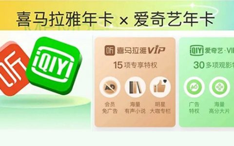 【全国通用·年卡】限量200张！158元抢原价466元『爱奇艺年卡&喜马拉雅年卡联合会员』；一份价格两份权益~视频听书两不误！