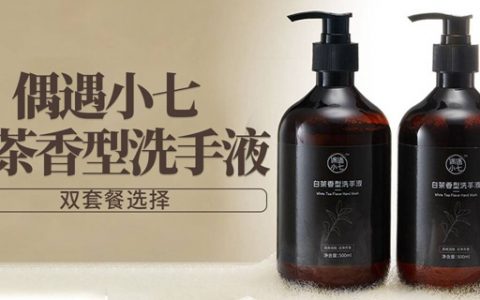 【全国包邮】19.9元抢48元『偶遇小七·白茶香型洗手液500ml*2瓶』；39.9元=5瓶；香水级泡沫洗手液，温和不刺激！