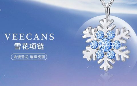 【全国包邮】七夕送礼首选！199元抢488元『VEECANS雪花项链』；心动助攻，就送专属于她的浪漫惊喜！