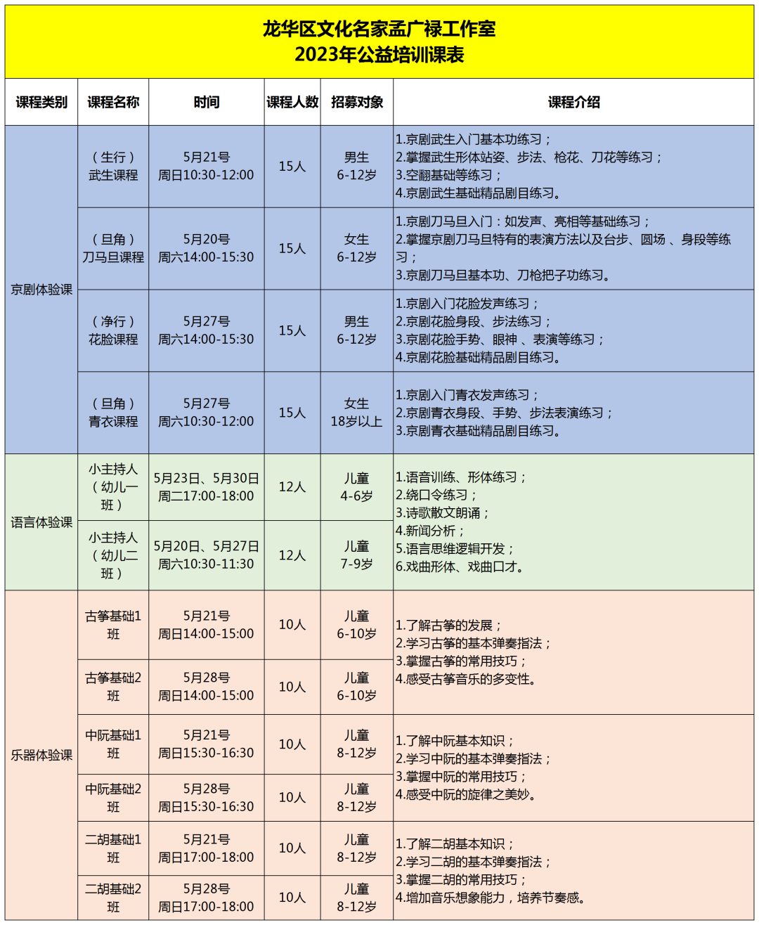 新增乐器班！龙华区文化名家孟广禄工作室公益培训第四期报名开启