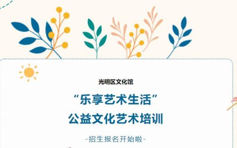 【公益培训】光明区文化馆“乐享艺术生活”暑期公益培训招生啦！