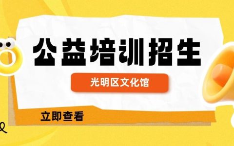 暑假“神兽”出笼不用慌！光明区文化馆公益培训免费接招啦